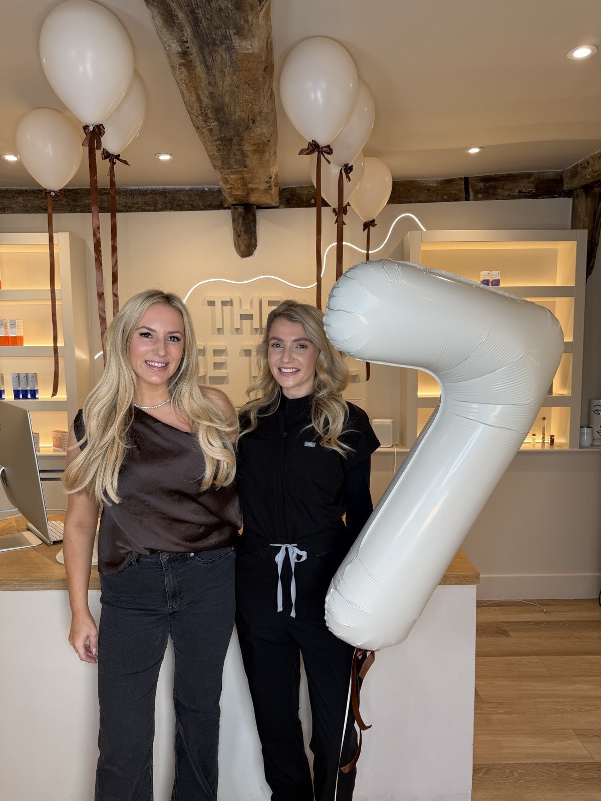 Kat and Lucy celebrating 7 years of The Face Tonic